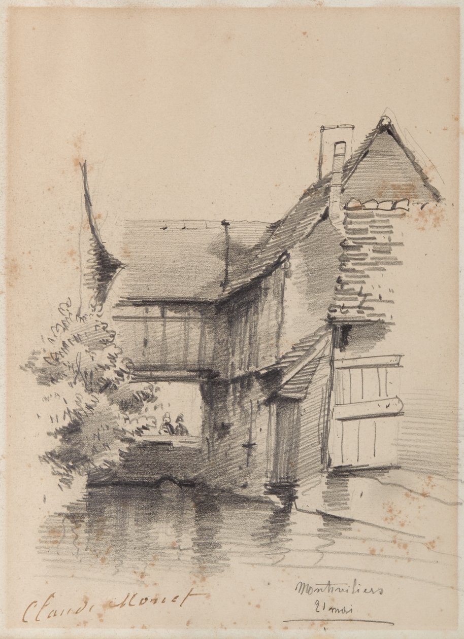 Ház a Lezarde-on Montivilliers-ben, 1857 alkotó: Claude Monet