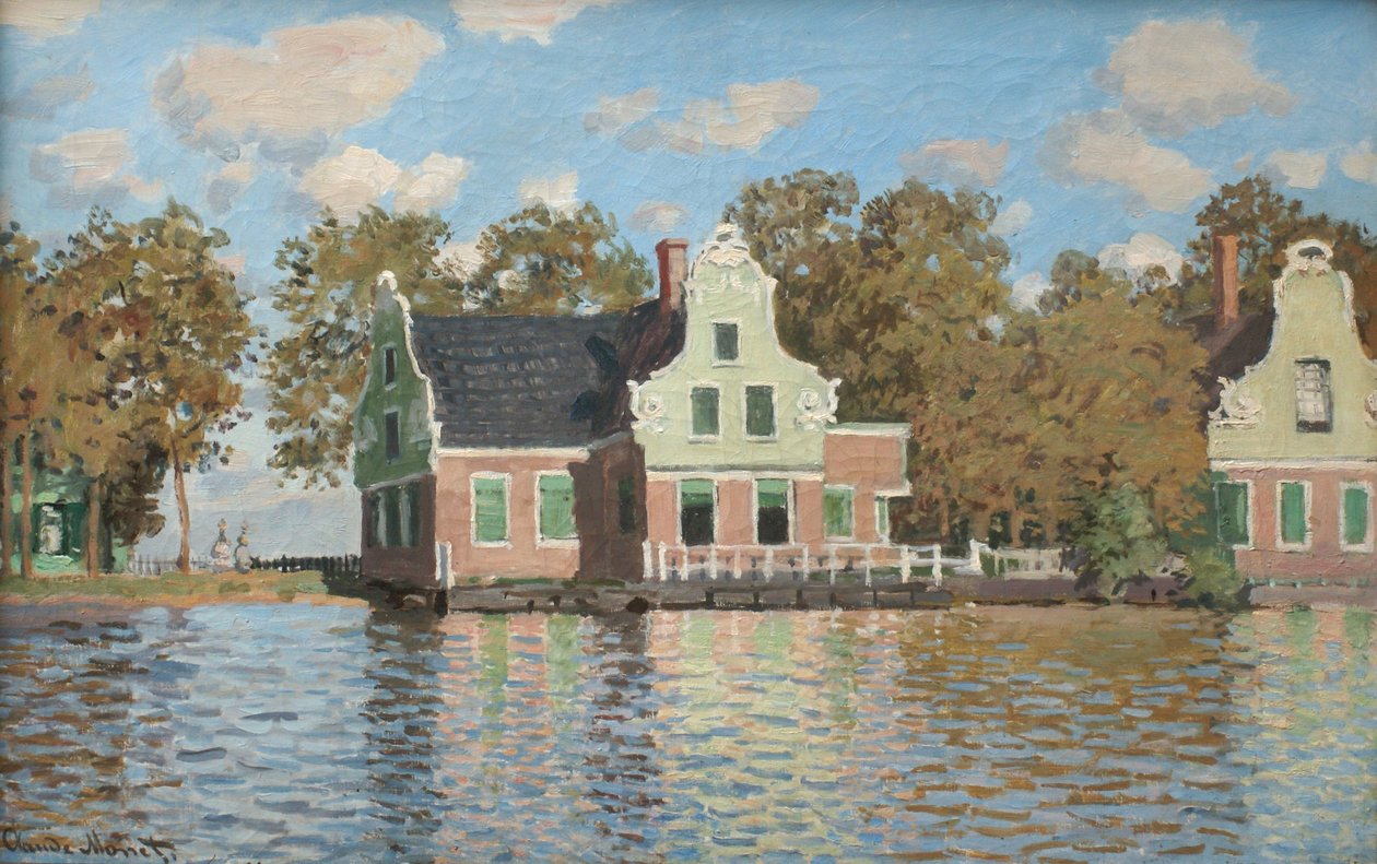 Házak a Zaan folyó partján, 1871-1872 alkotó: Claude Monet