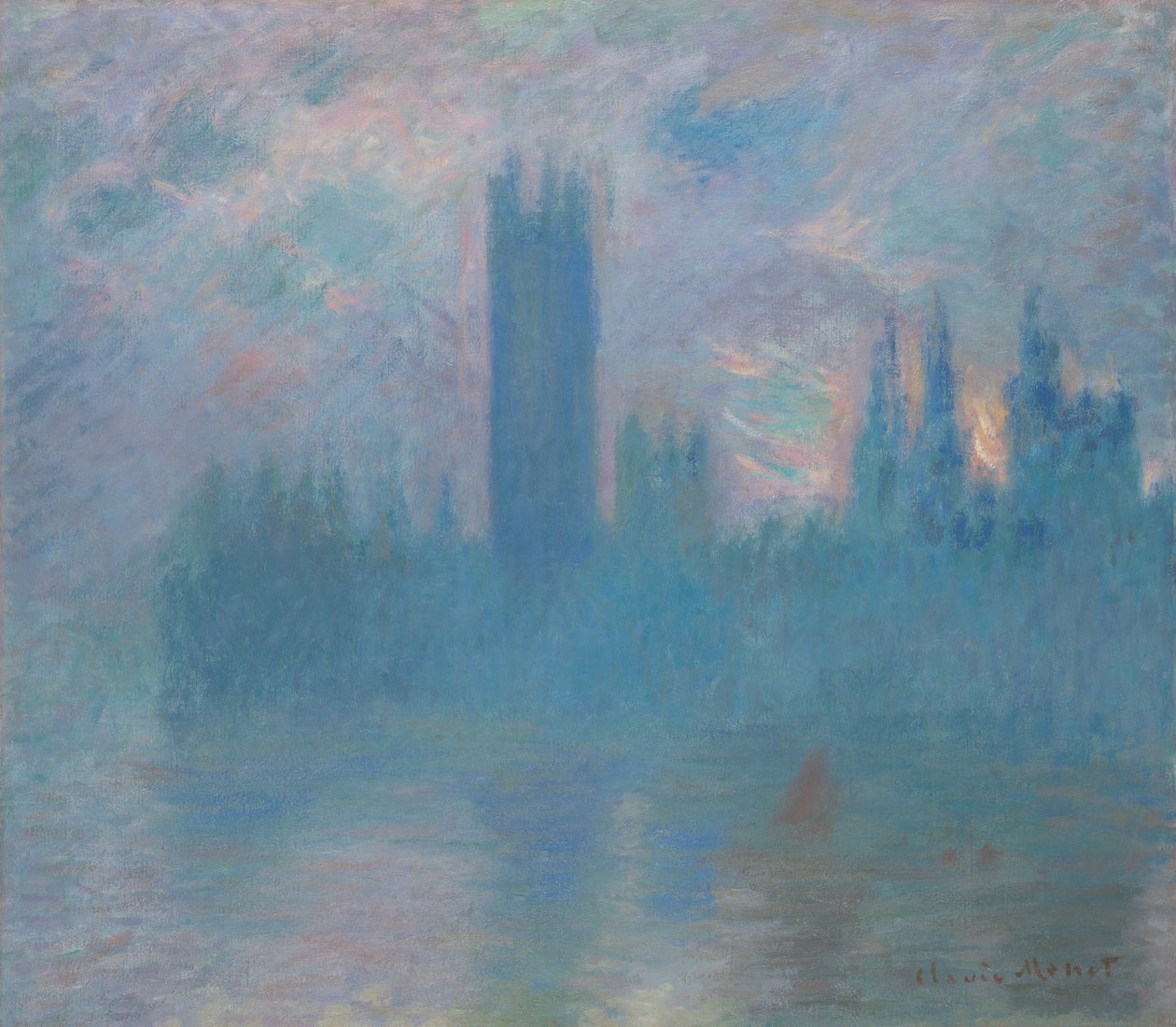 Houses of Parliament, London   1287068   hu       hungarian Successfully Translated  Original: ""Vue dun paquebot a quai dans un port"" Peinture de Alexei Petrovich Bogolyubov (Bogoliubov ou Bogolioubov) (1824-1896) 1874 State United Art Museum, Kostroma,  alkotó: Claude Monet