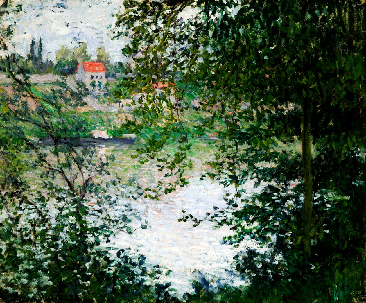 La Grande Jatte szigete a fákon át, 1878 alkotó: Claude Monet