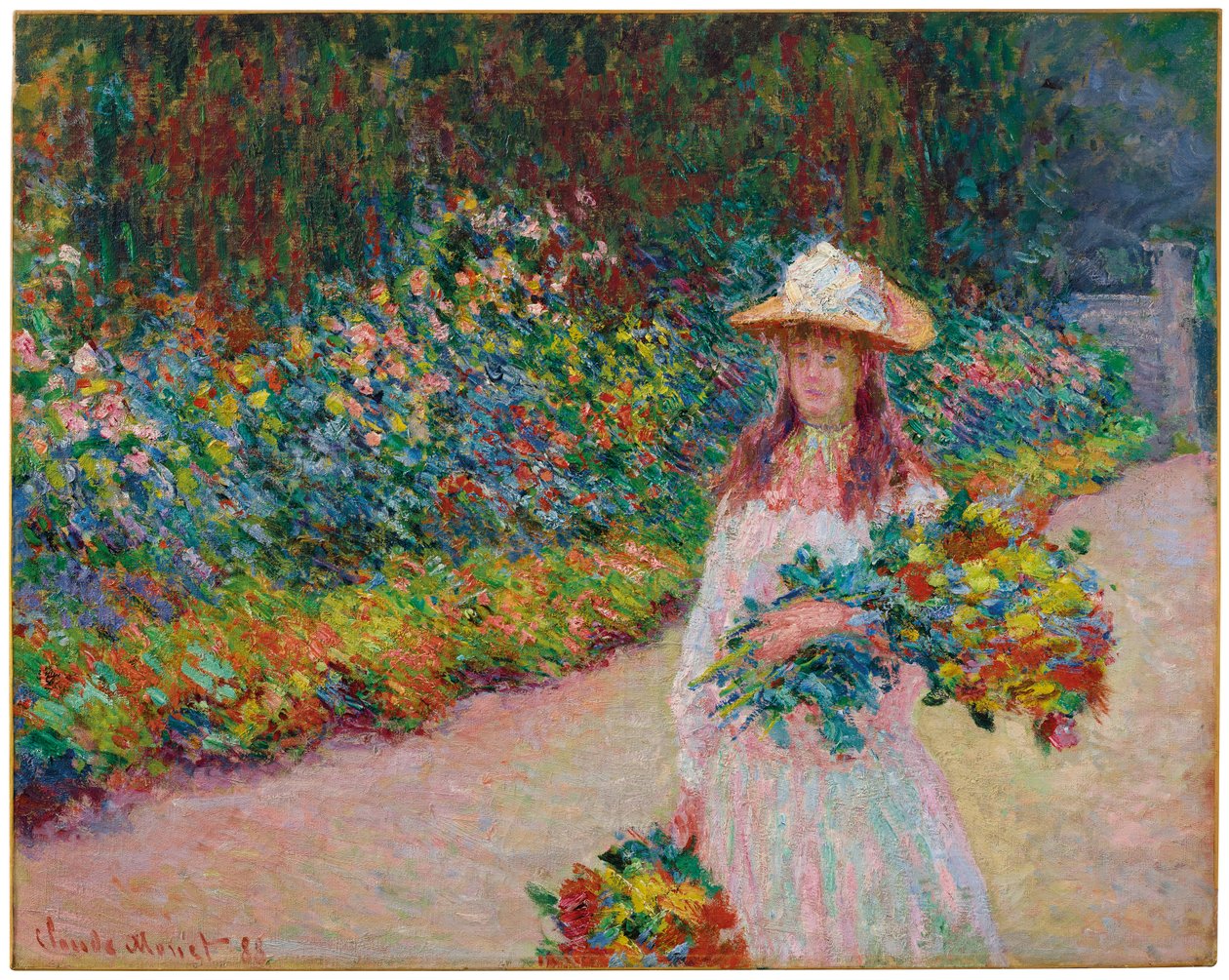 Fiatal lány Giverny kertjében, 1888 alkotó: Claude Monet