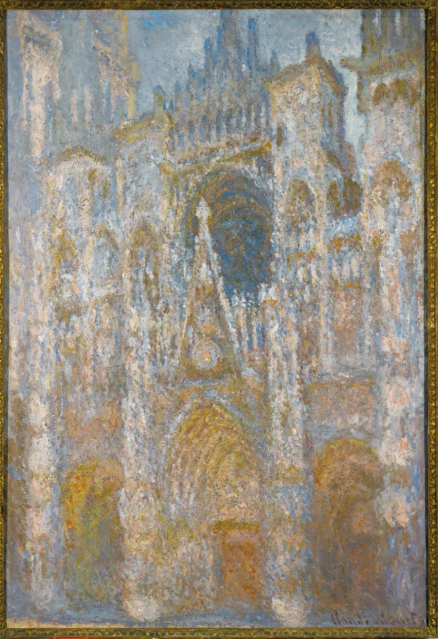La Cathedrale de Rouen, reggeli nap, kék harmónia (olaj, vászon) alkotó: Claude Monet