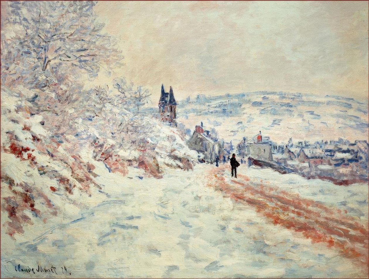 La Route de Vetheuil, Effet de Neige (Die Straße nach Vethe alkotó: Claude Monet