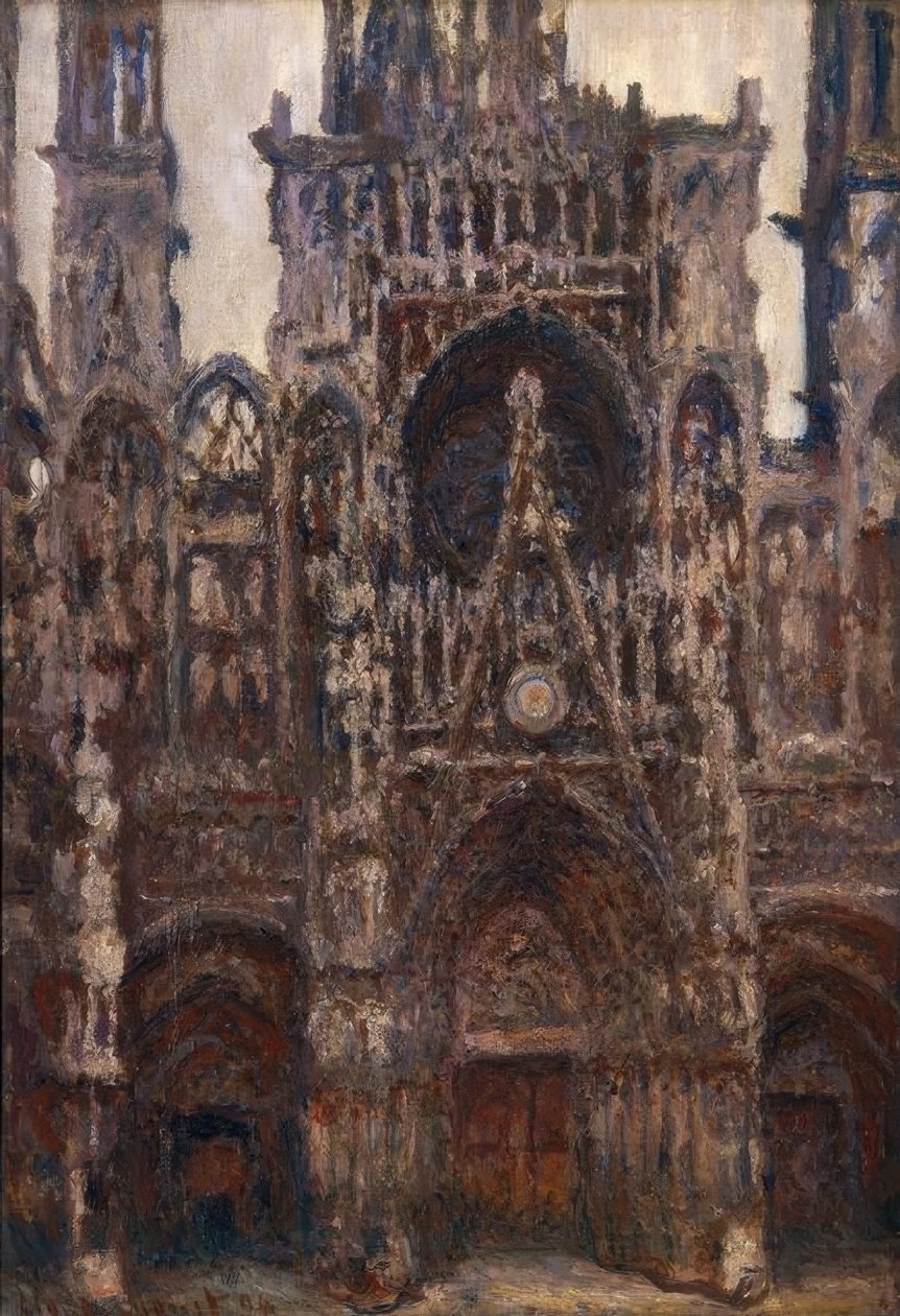 Rouen katedrális, a portál elölnézete, barna harmónia alkotó: Claude Monet