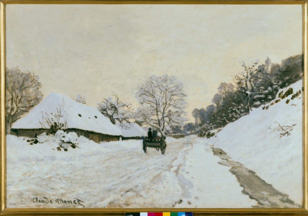 A kocsi. Havas út Honfleurben alkotó: Claude Monet