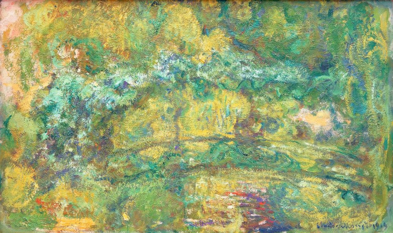 A gyaloghíd a tavirózsás tó felett alkotó: Claude Monet