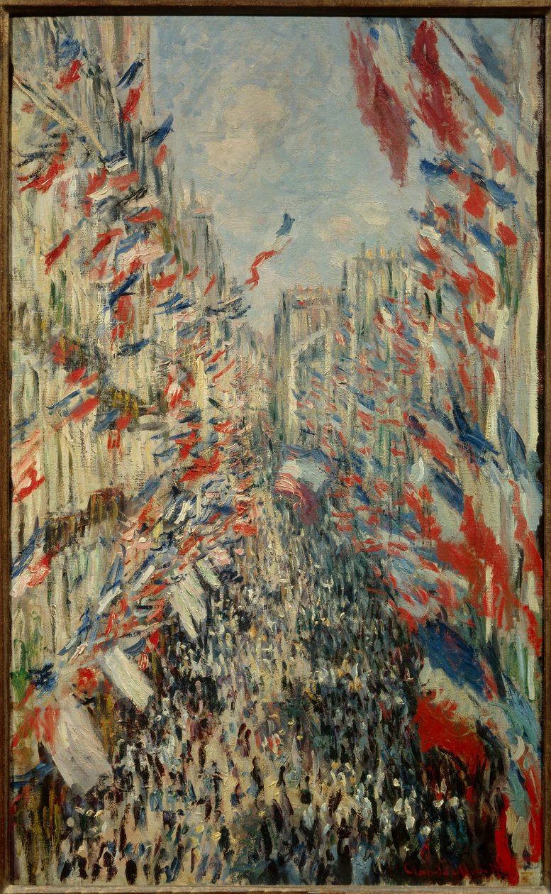 Rue Montorgueil Párizsban, 1878. június 30-i ünnep – Claude Monet festménye (1840-1926) alkotó: Claude Monet