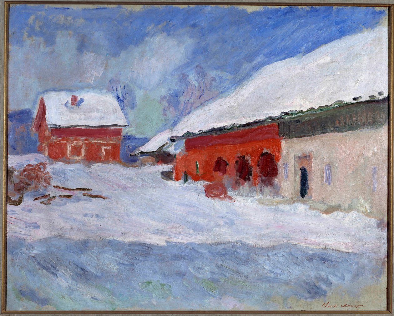 Landscape of Norway, Houses under the snow alkotó: Claude Monet