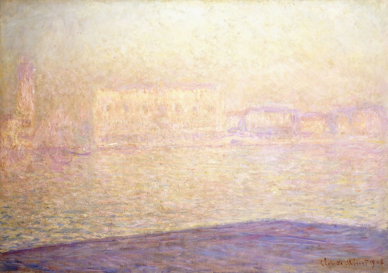 A hercegi palota a Saint-Georges Majeur felől nézve, 1908 alkotó: Claude Monet