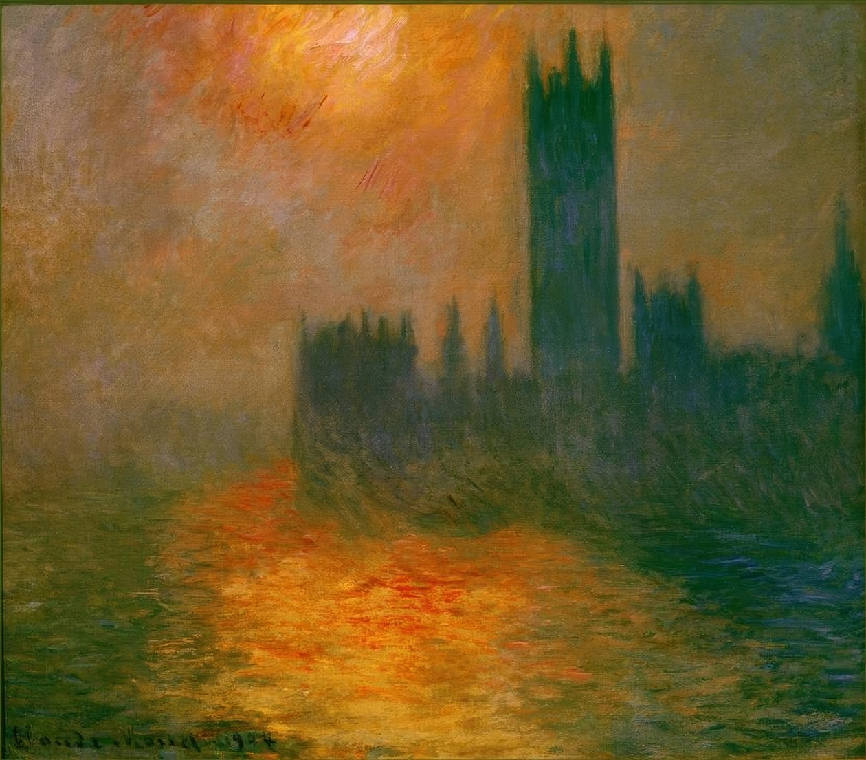Parlament, Sunset (Das Parlament, Sonnenunter alkotó: Claude Monet