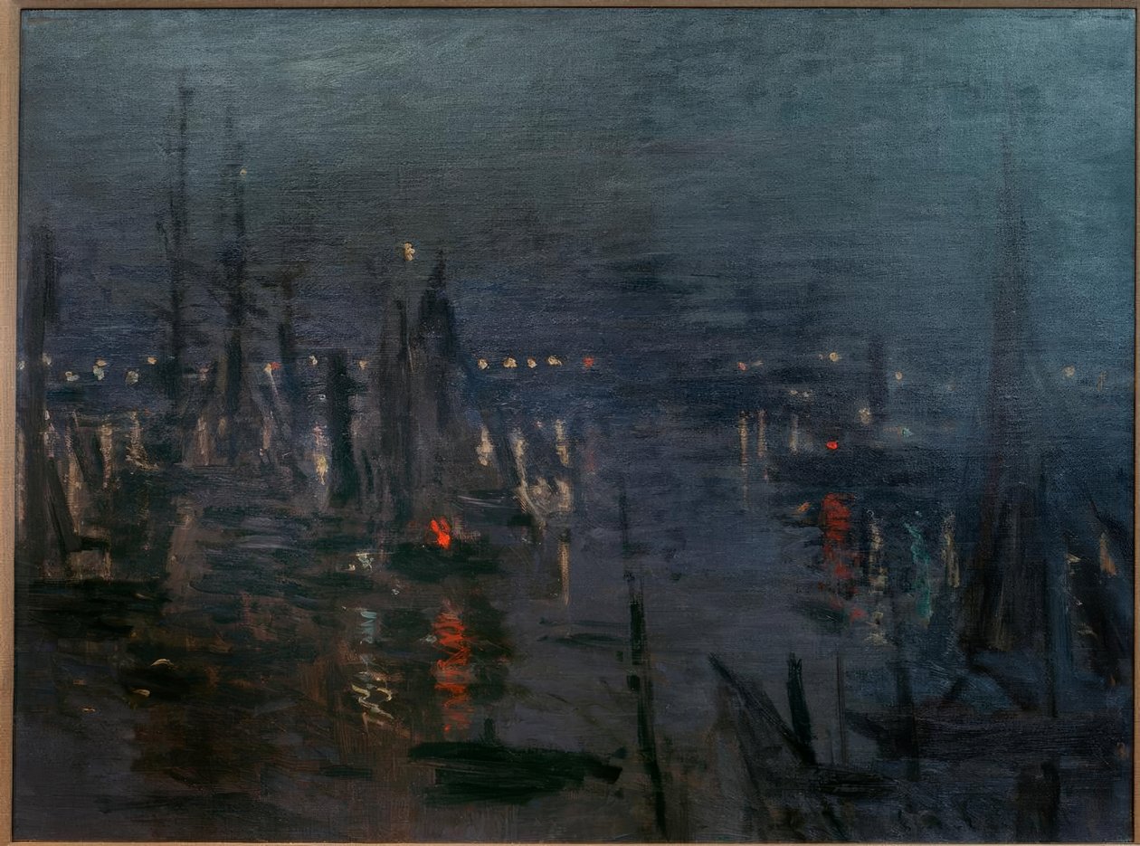 Le Havre kikötője, Éjszakai hatás (Der Hafen von Le Havre bei alkotó: Claude Monet
