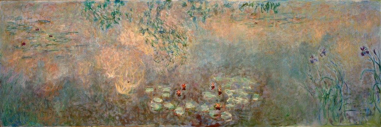 A tavirózsa tó írisz alkotó: Claude Monet