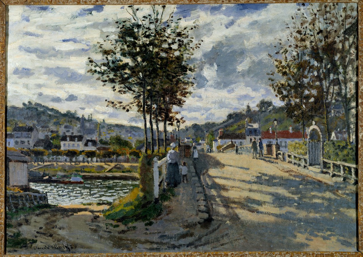 Claude Monet (1840-1926) Le pont de Bougival festménye 1869 V. 0,63x0,91 m Manchester. Currier Művészeti Galéria alkotó: Claude Monet