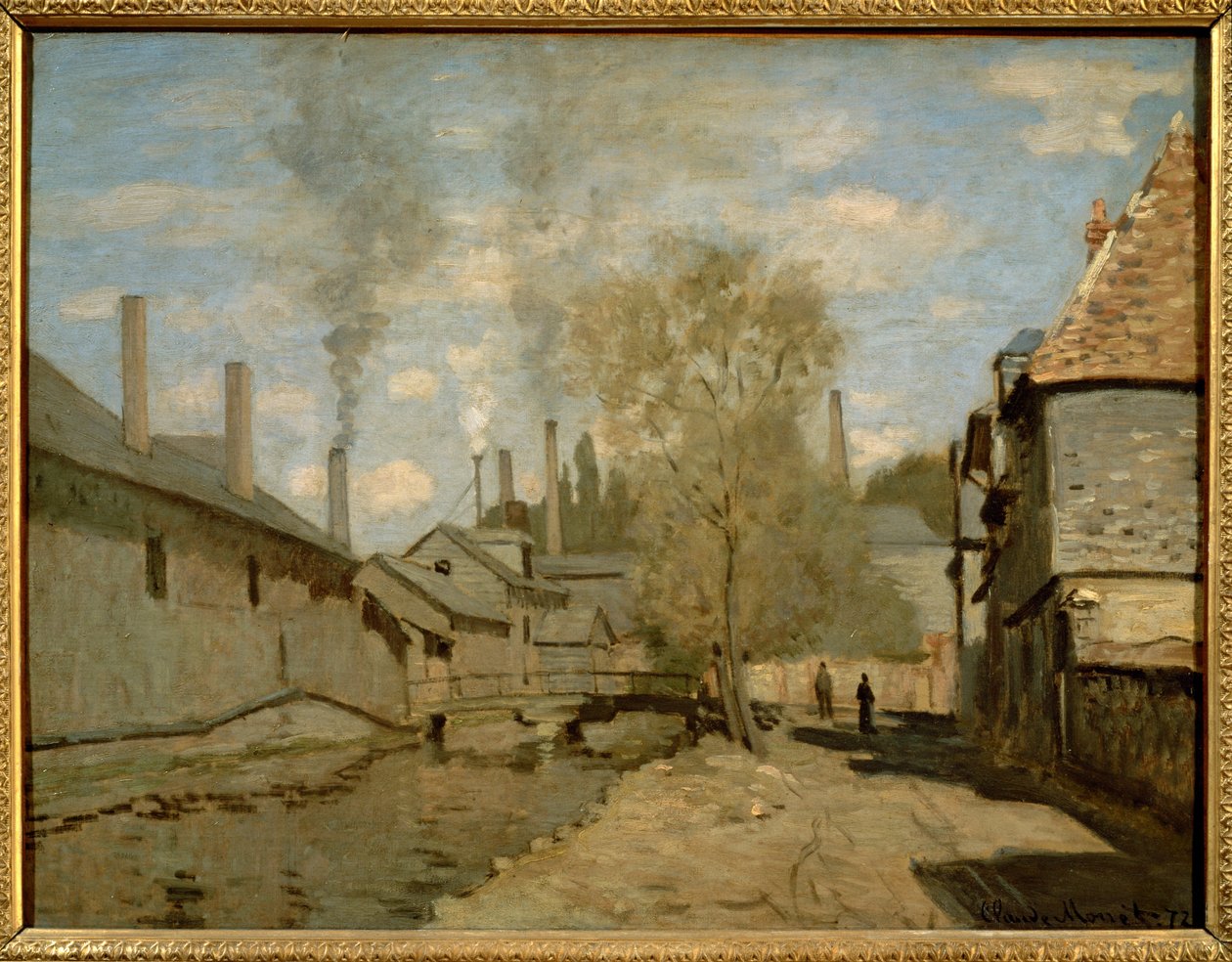 Le ruisseau de Robec a Rouen ... (olaj, vászon) alkotó: Claude Monet