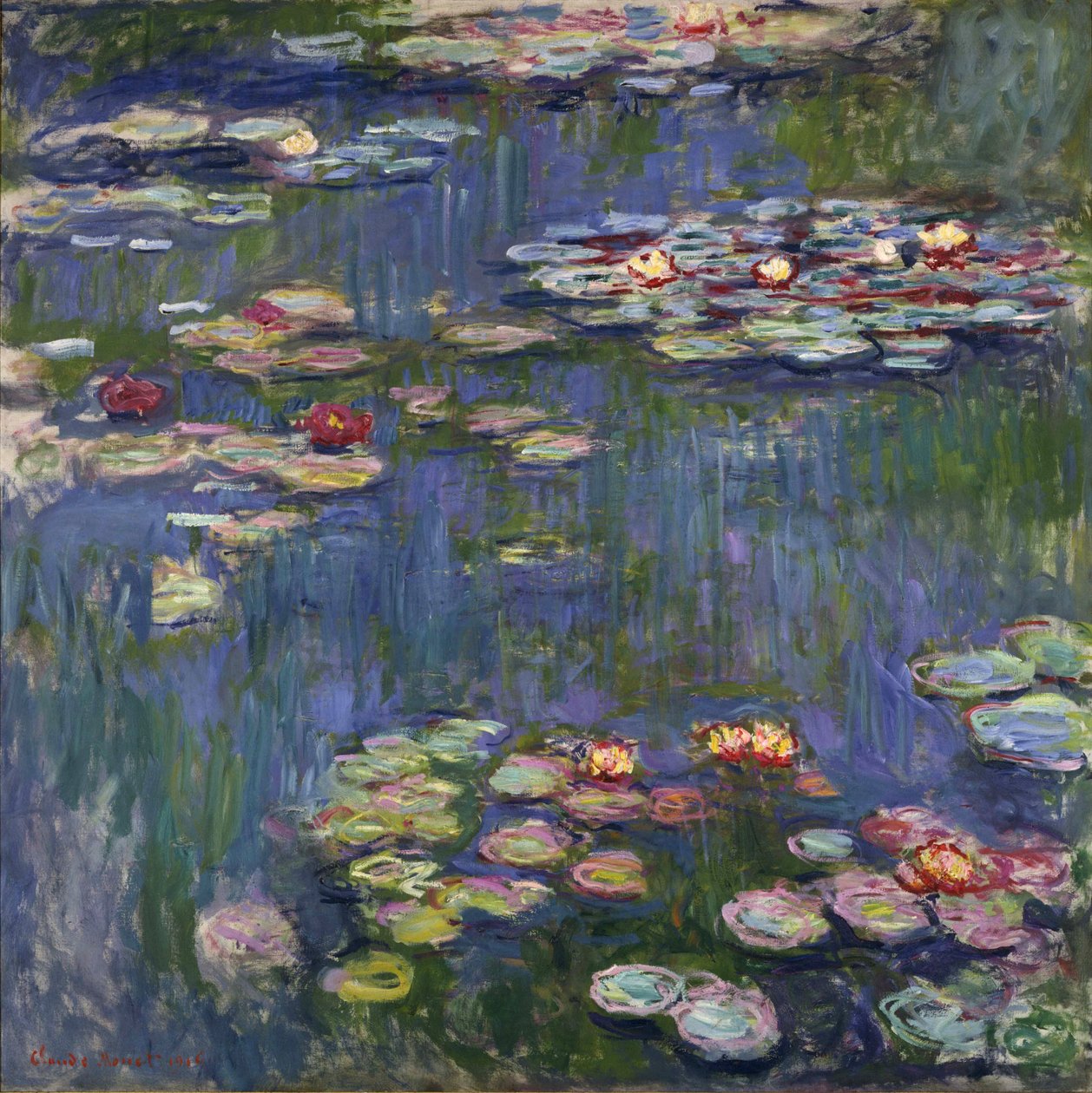 Tavirózsa Givernyben – Claude Monet (1840-1926) festménye, olaj, vászon alkotó: Claude Monet