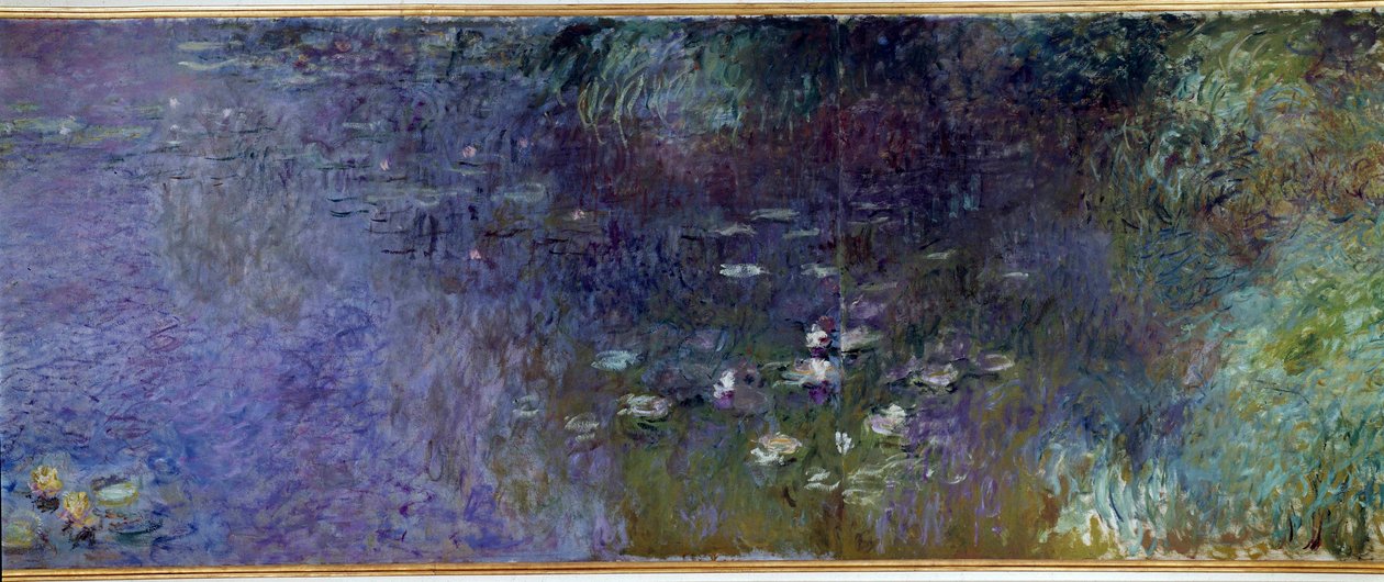 Les nympheas: matin Detail. Claude Monet festménye (1840-1926) 1914-1926 Részenként 2 x 3 m-es diptichon. Párizs. Musee De l