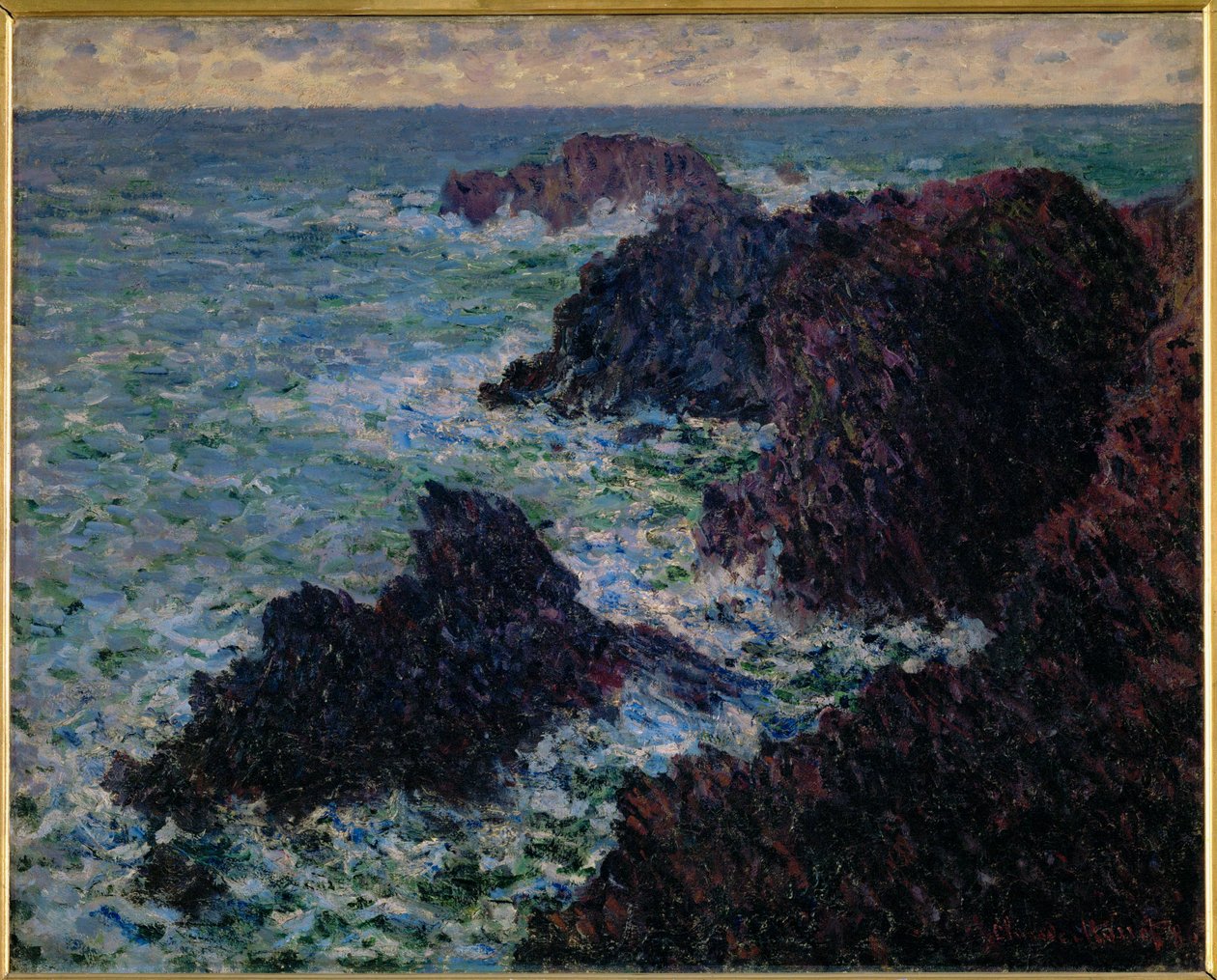 Belle-Ile sziklái, a vad partvidék (olaj, vászon) alkotó: Claude Monet