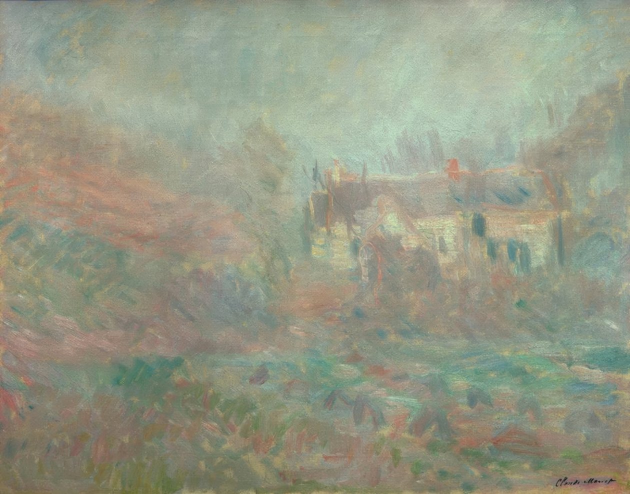 Házak Falaise-ban, köd alkotó: Claude Monet