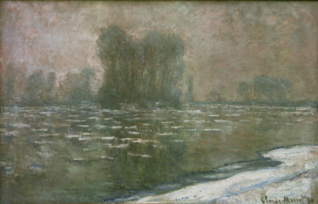 Matin brumeux, débâcle (Jég egy ködös reggelen) alkotó: Claude Monet