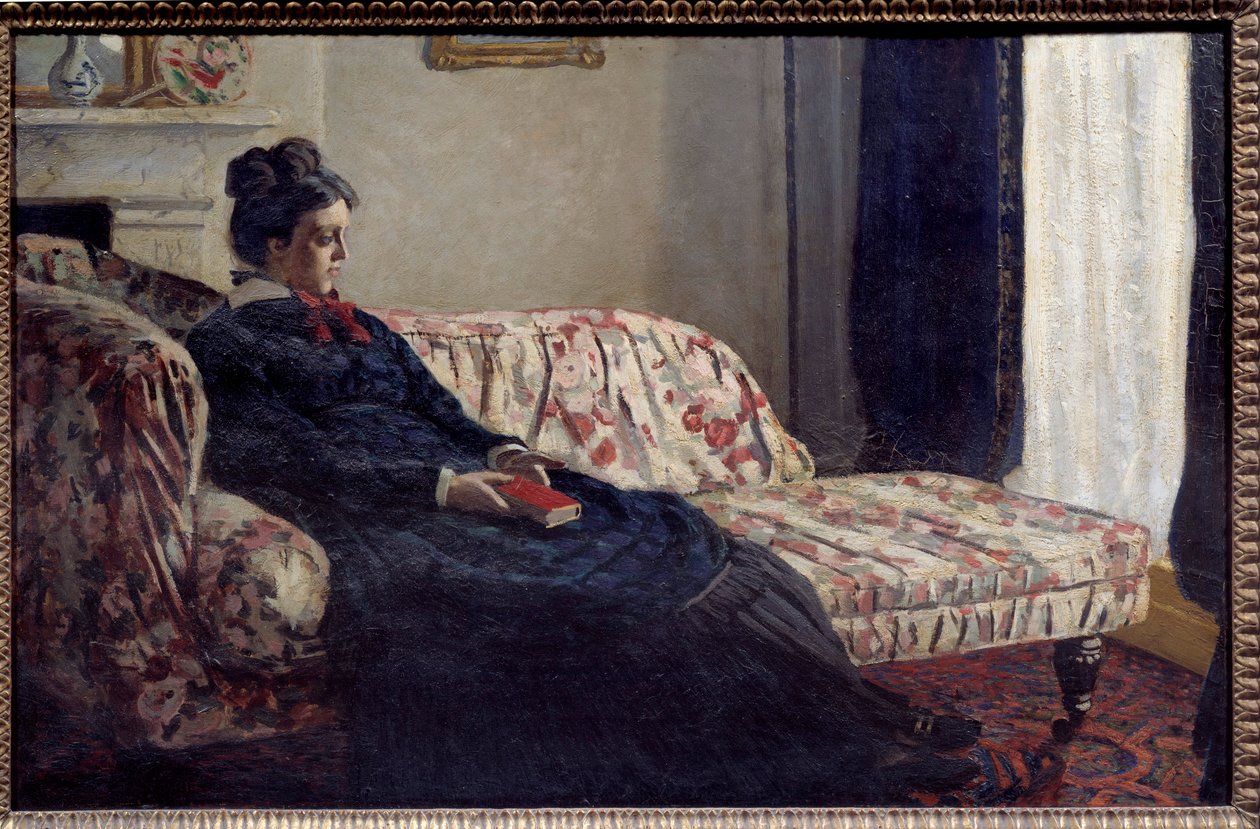 Meditáció vagy Madame Monet a canape-nél Claude Monet festménye (1840-1926) 1871 V. 0,48x0,75 m Párizs, Muse d