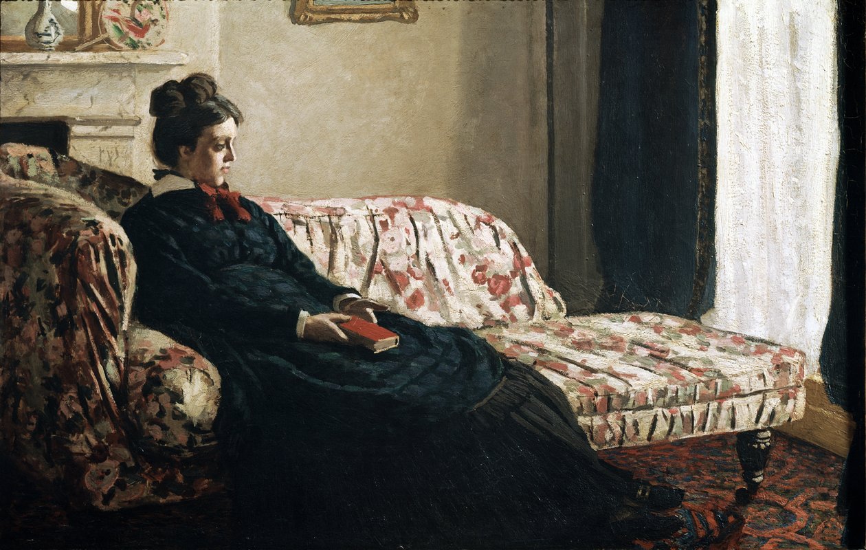 Meditáció vagy Madame Monet a canape-ban (olaj, vászon alkotó: Claude Monet