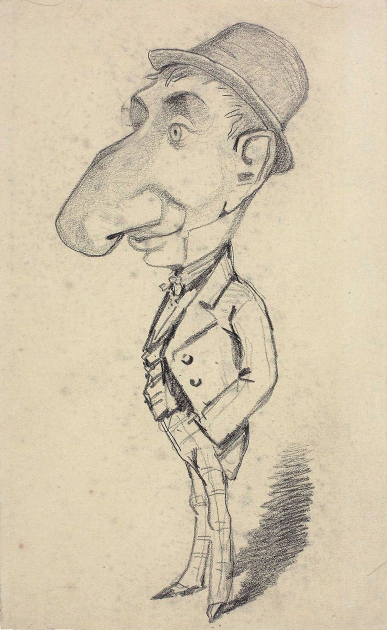 Monet - Nagyorrú férfi karikatúrája, 1855-56, 1933.895 alkotó: Claude Monet