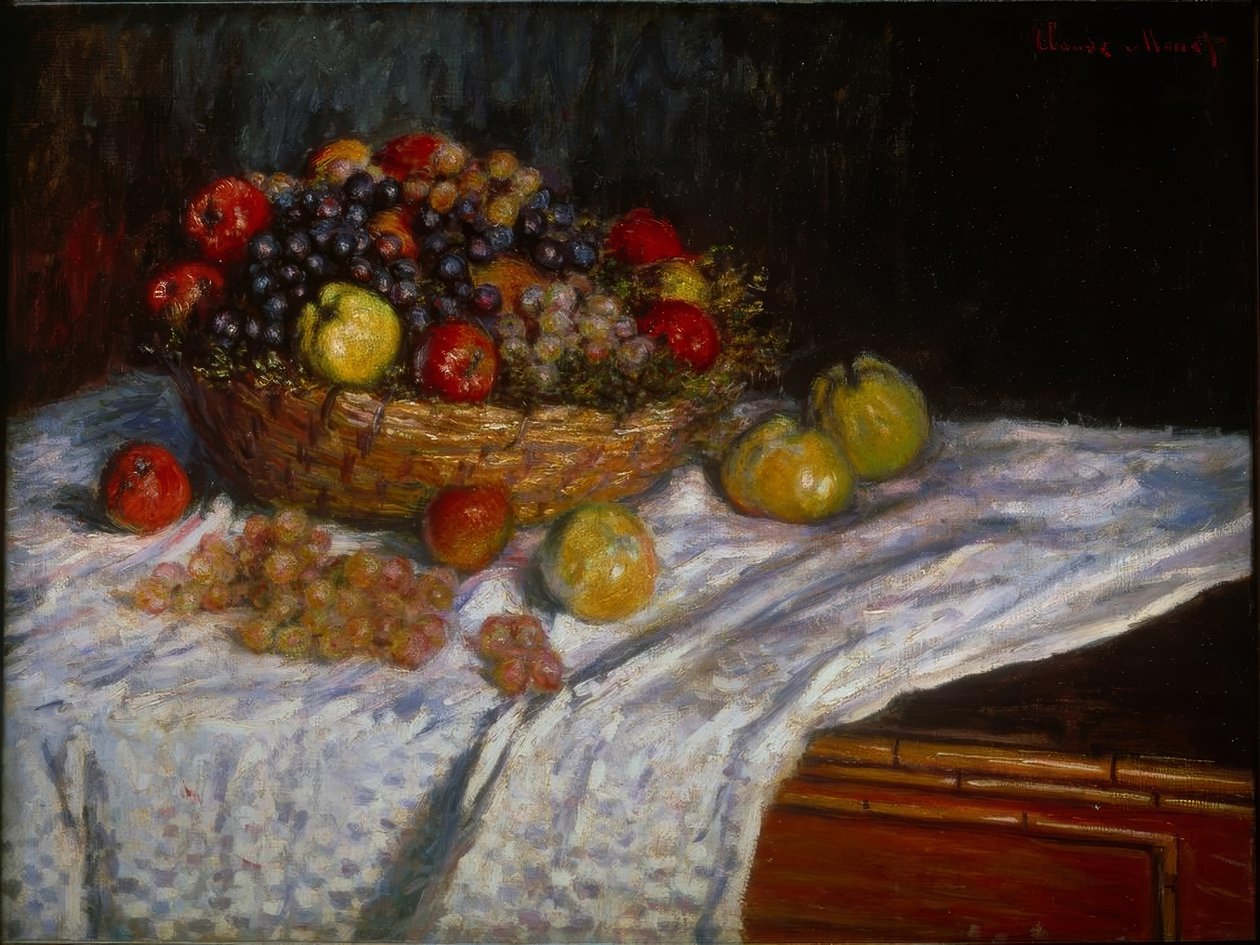 Csendélet: Szőlő és alma alkotó: Claude Monet