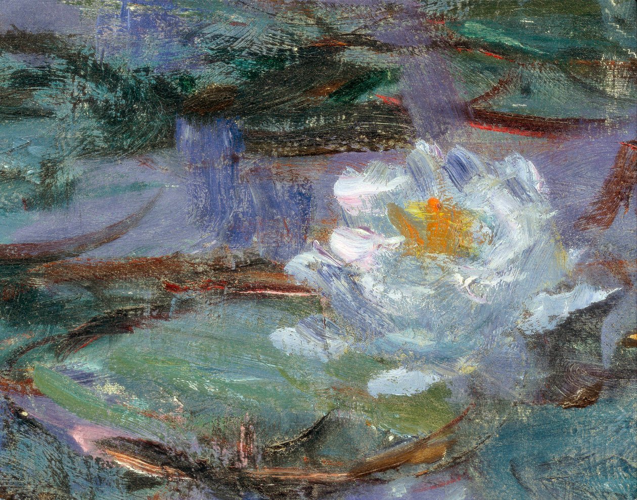 Kék tavirózsa. Részlet egy tavirózsa. Claude Monet festménye (1840-1926) alkotó: Claude Monet