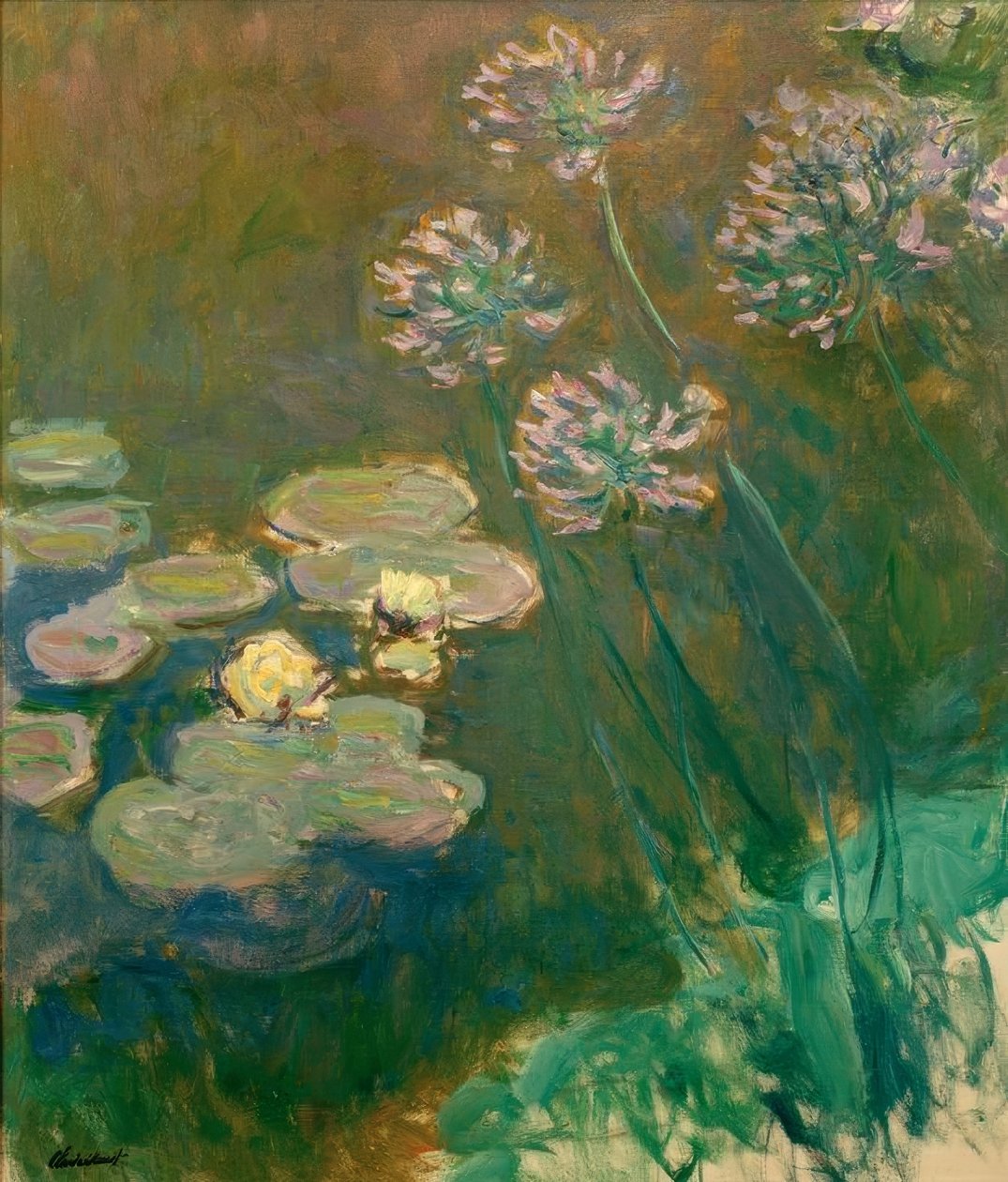 Nymphéas et Agapanthes (tavirózsa és agapanthus) alkotó: Claude Monet