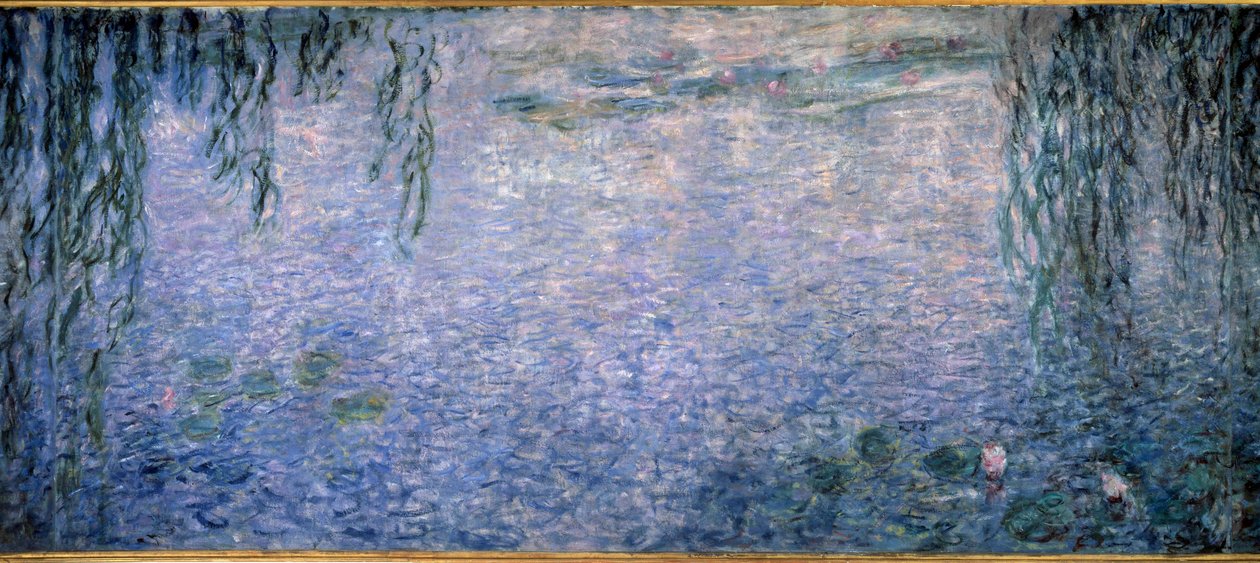 Nympheas, tiszta reggel fűzfákkal Triptichon központi része. Claude Monet festménye (1840-1926) 1914-1926 Dim. 2 x 4,25 m. Párizs. Orangerie Múzeum alkotó: Claude Monet