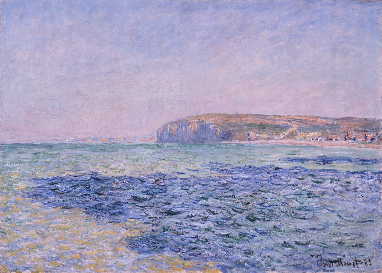 Árnyak a tengeren, sziklák Pourville-ben (Dieppe, Seine Maritime, Franciaország) (Shadows on the Sea - The Cliffs at Pourville) - Claude Monet festménye (1840-1926), olaj, vászon, 57x80 cm alkotó: Claude Monet