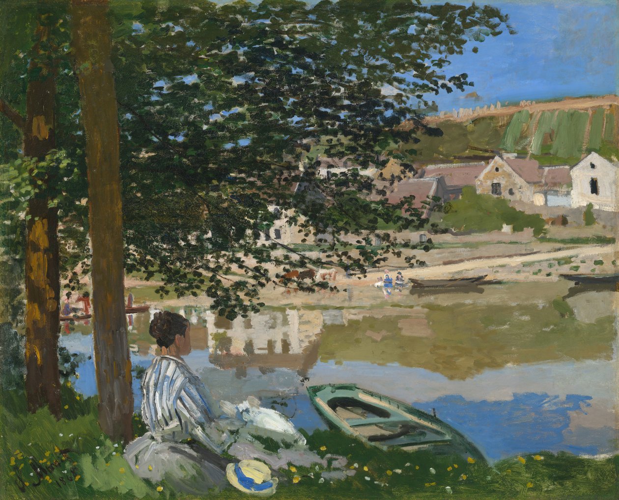 A Szajna partján, Bennecourt, 1868. alkotó: Claude Monet