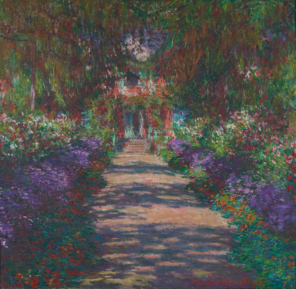 Út a Monet kertjében Givernyben, 1902. alkotó: Claude Monet
