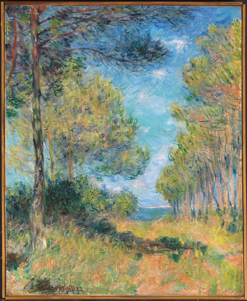 Pine Tree Path Varengeville-ben; Allee de sapins Varengeville, 1882 alkotó: Claude Monet