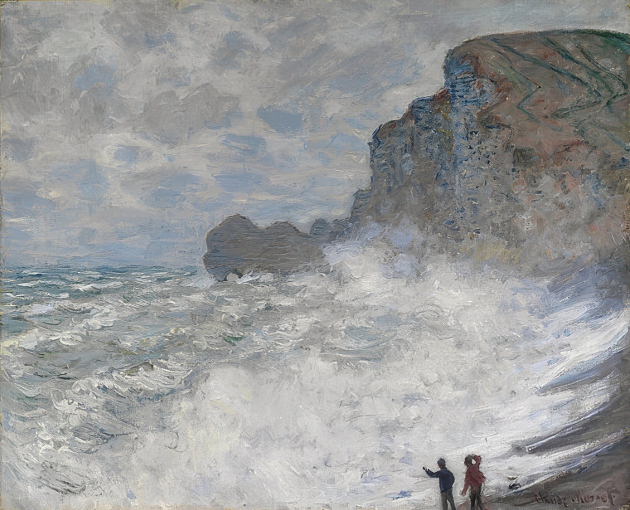 Rauhes Wetter Étretatban. 1883 alkotó: Claude Monet