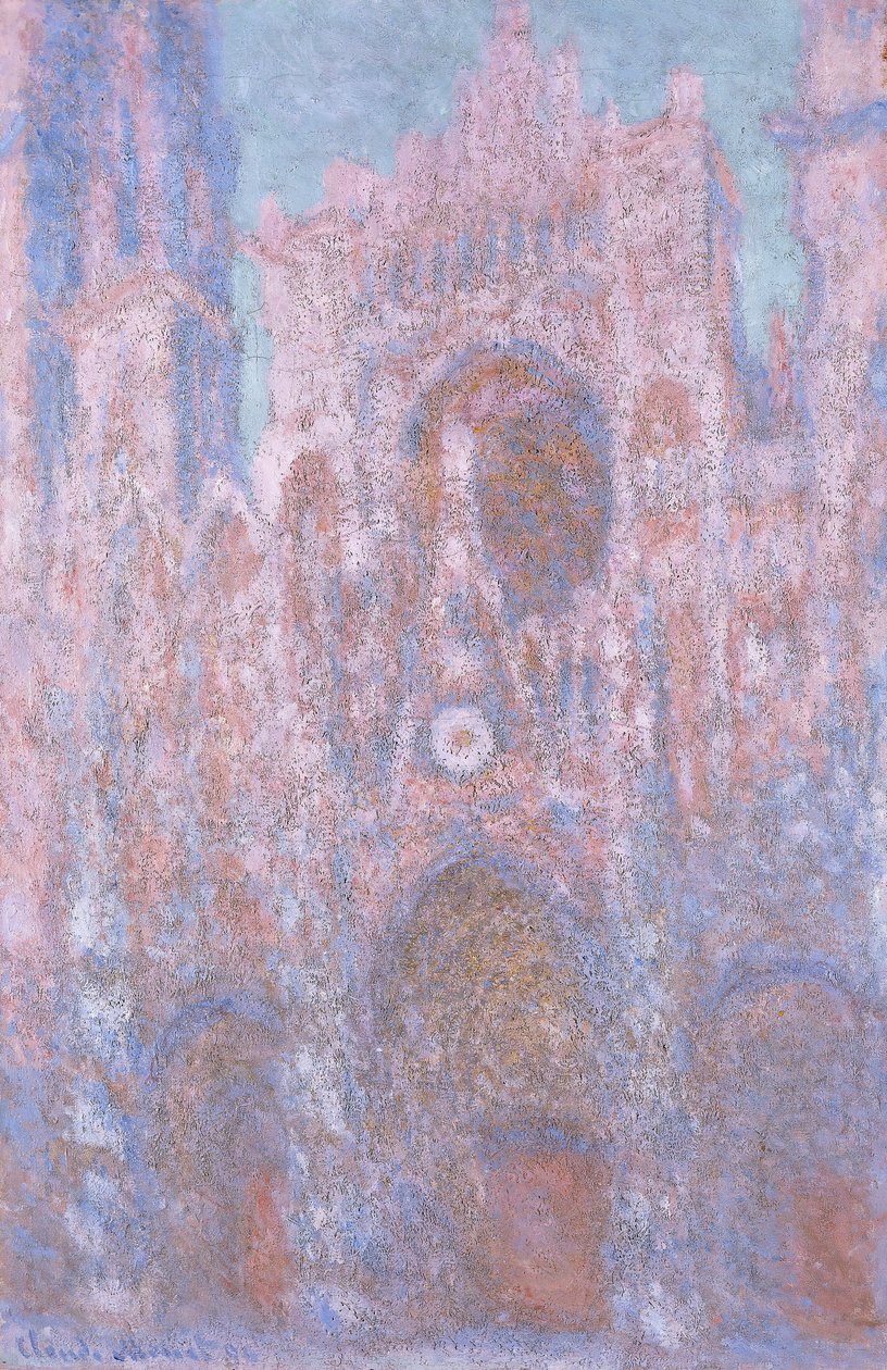"Rouen-i katedrális: lenyugvó napszimfónia szürkében és rózsaszínben", 1892-94 alkotó: Claude Monet