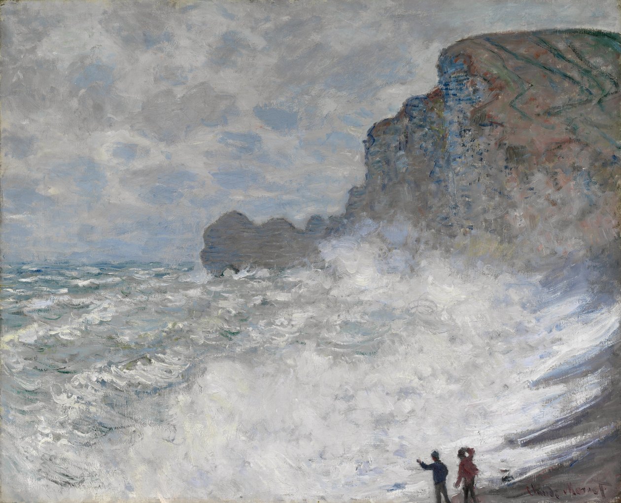 Zord időjárás Étretatban alkotó: Claude Monet