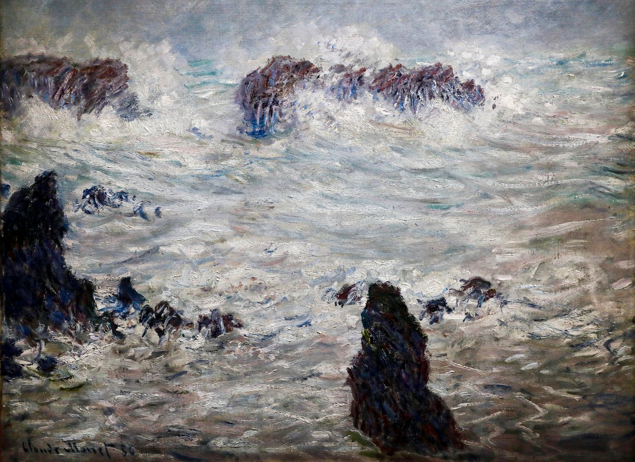 Vihar, Belle-île partja alkotó: Claude Monet