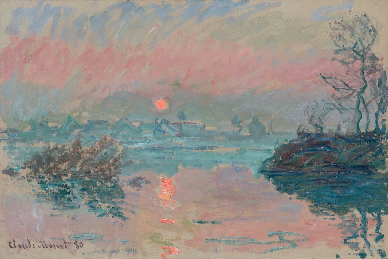 Naplemente Lavacourtban; Naplemente Lavacourtban, 1880 alkotó: Claude Monet