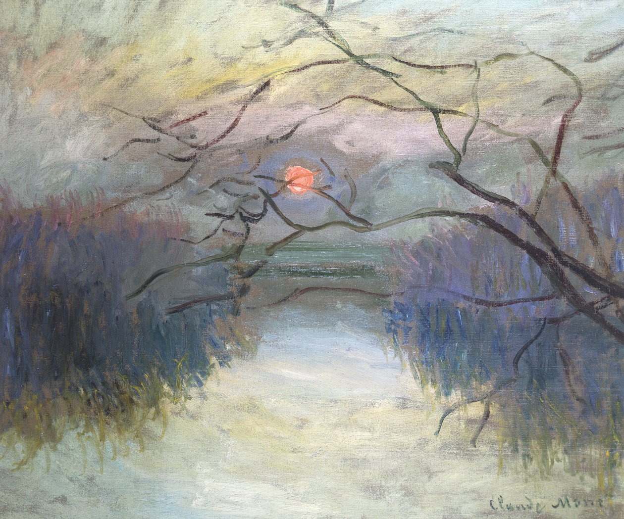 Naplemente a Szajnán Vétheuilban, 1880 alkotó: Claude Monet