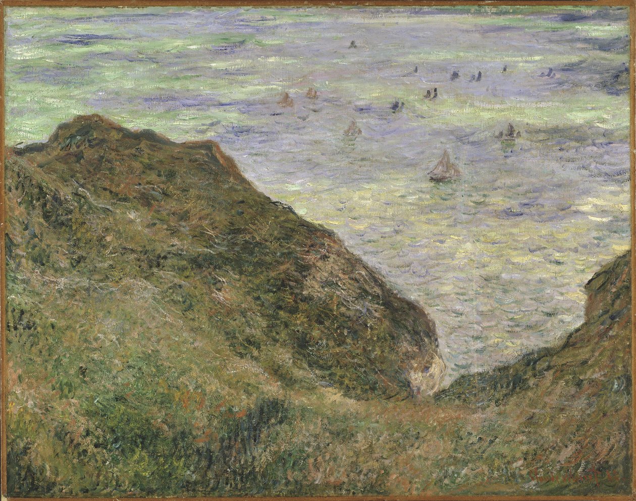 Sur la falaise a Pourville - Pourville-i sziklán - Monet, Claude (1840-1926) - 1882 - Olaj, vászon - 64x82 - Nationalmuseum Stockholm alkotó: Claude Monet