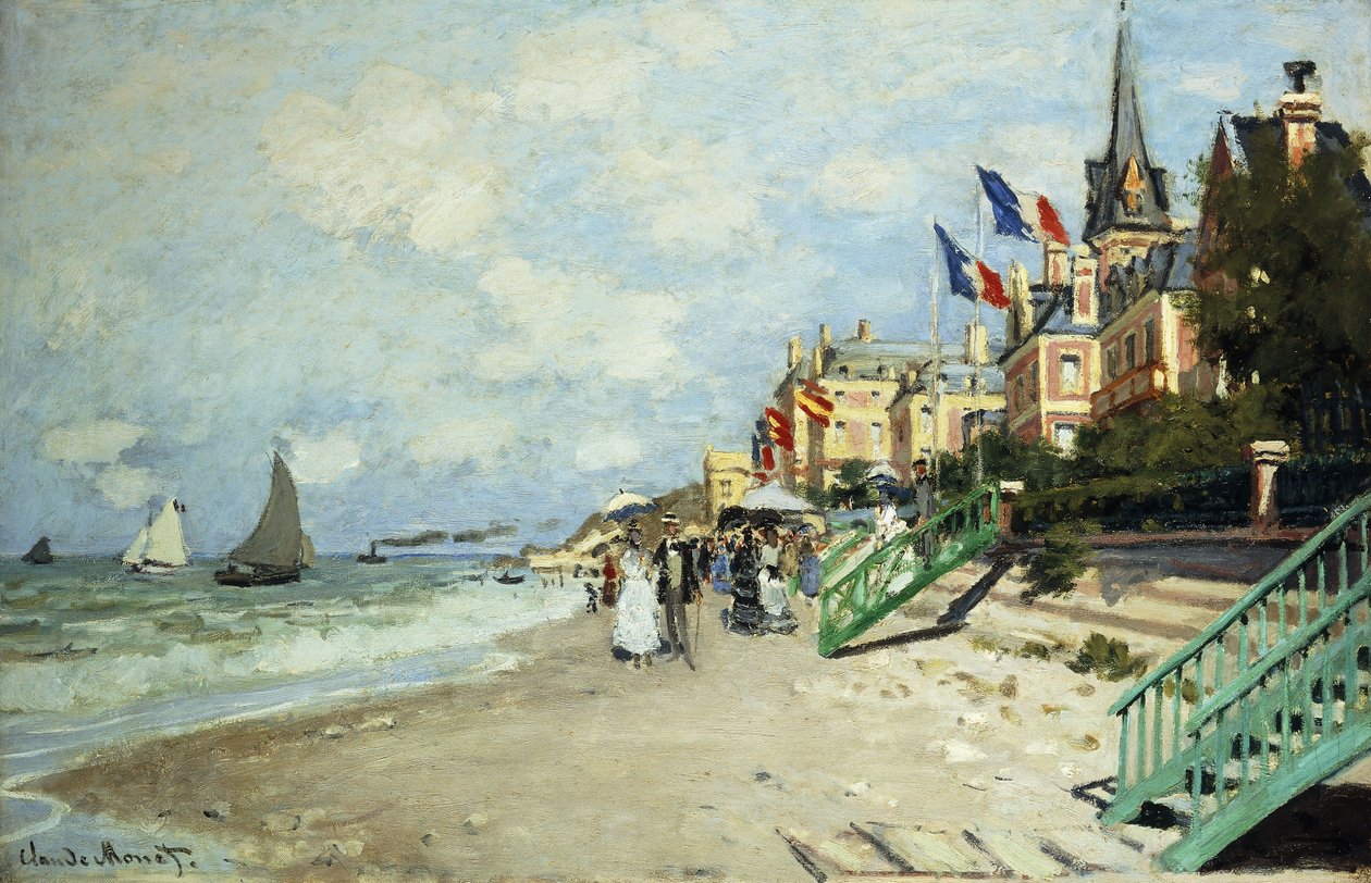 A Trouville-i tengerpart; A trouville-i tengerpart, 1870 alkotó: Claude Monet
