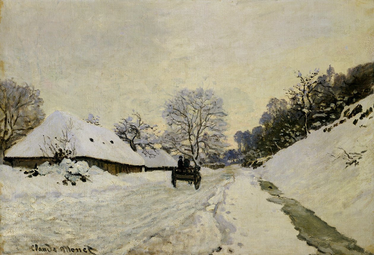 A szekér, avagy Út hó alatt Honfleurben, 1865 alkotó: Claude Monet