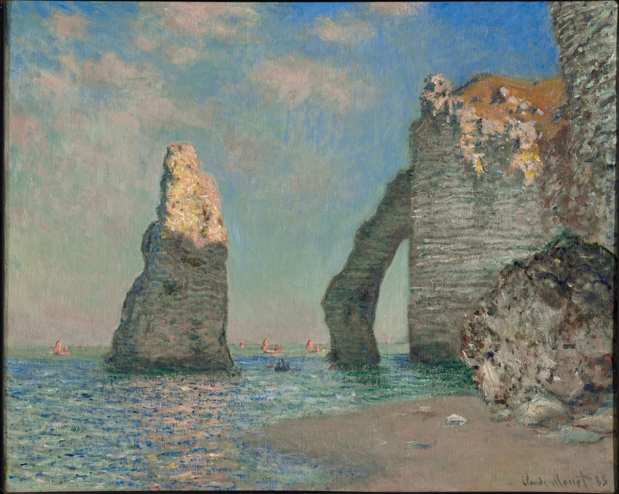 A sziklák az Etretatban alkotó: Claude Monet