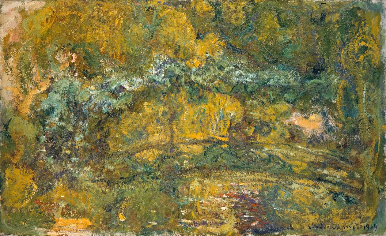 A Tavirózsa-tó feletti gyaloghíd, 1919 alkotó: Claude Monet