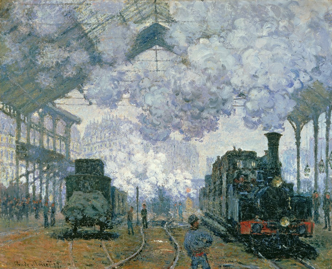 A Gare Saint-Lazare: A vonat érkezése, 1877 alkotó: Claude Monet