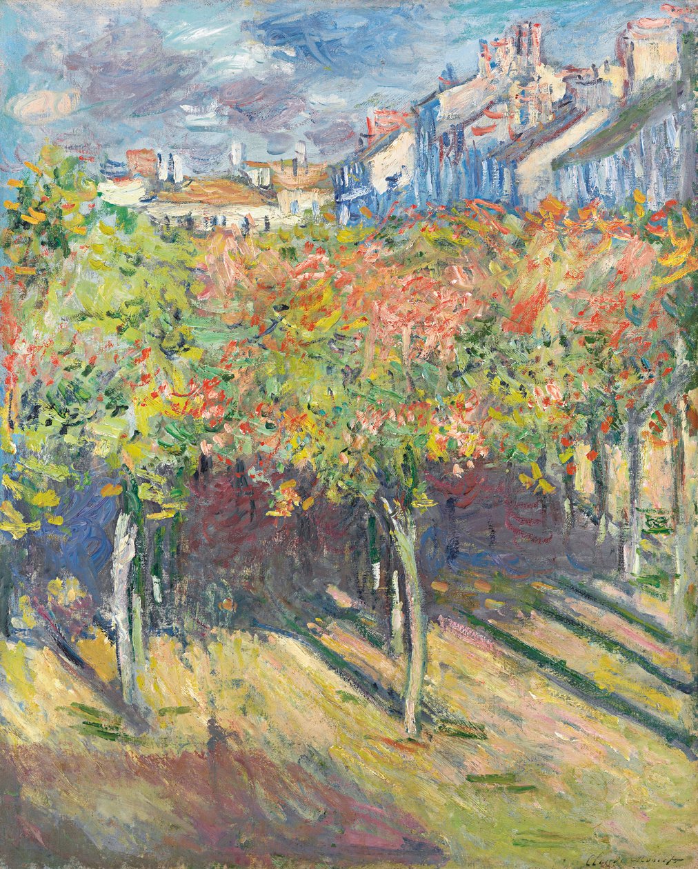 A hársfák Poissy-ban; Hársfák Poissyban, 1882 alkotó: Claude Monet