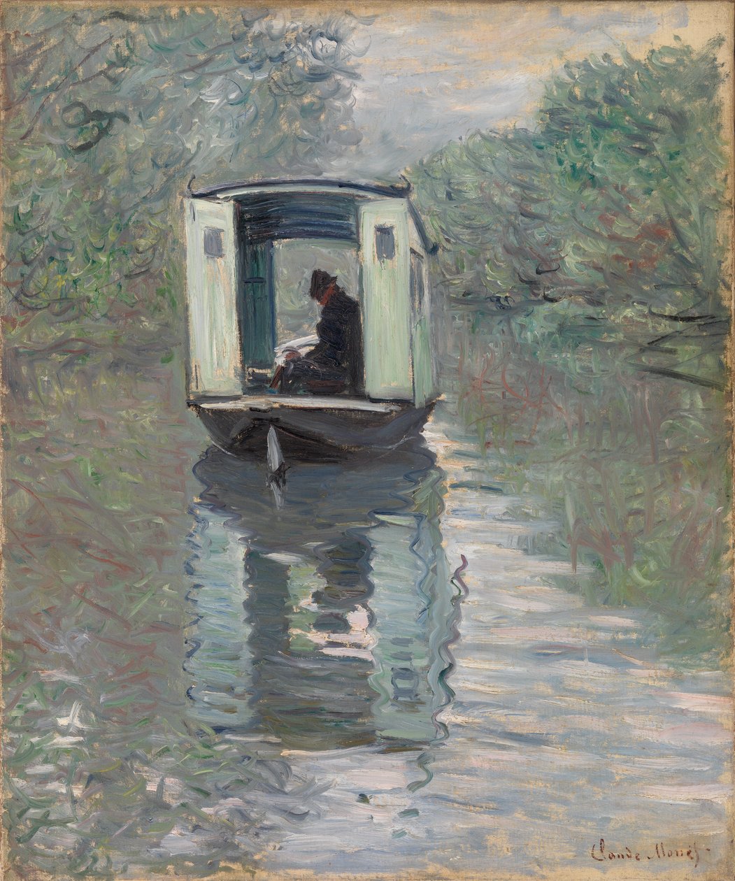 A stúdióhajó (Le Bateau-atelier) alkotó: Claude Monet