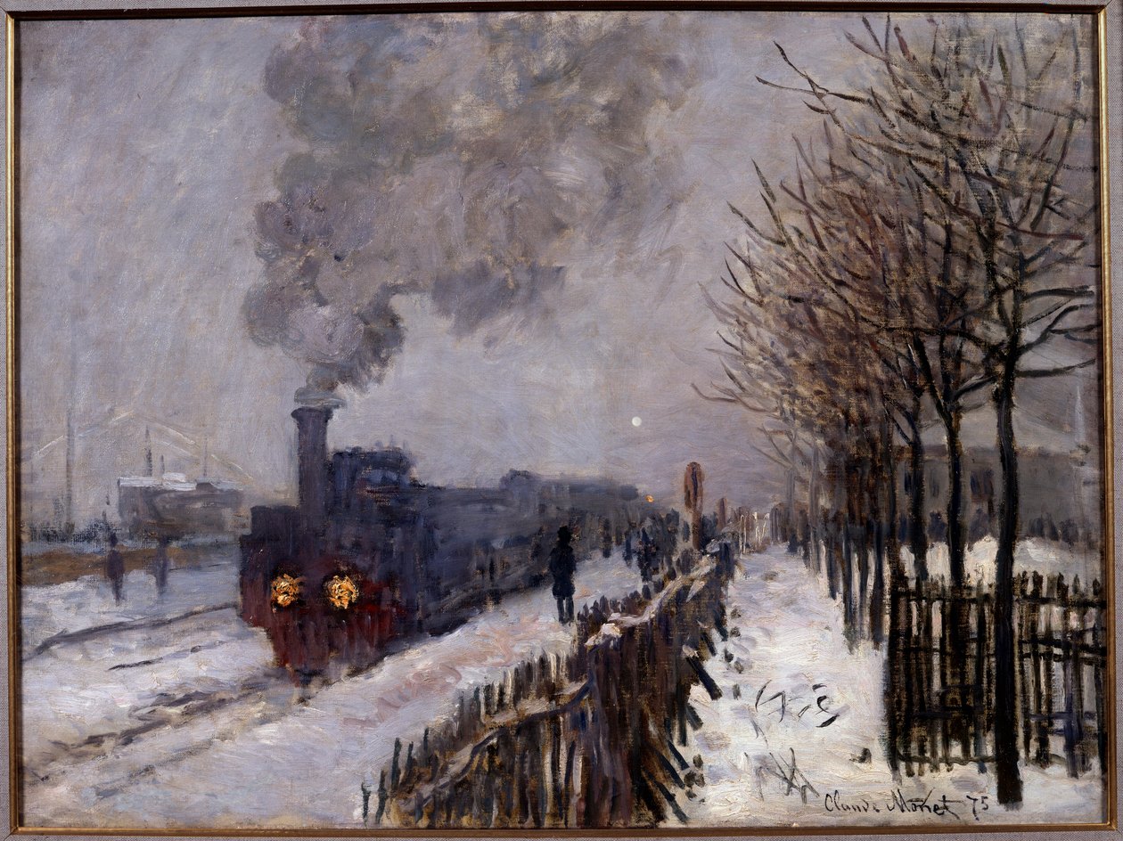 A vonat a hóban alkotó: Claude Monet
