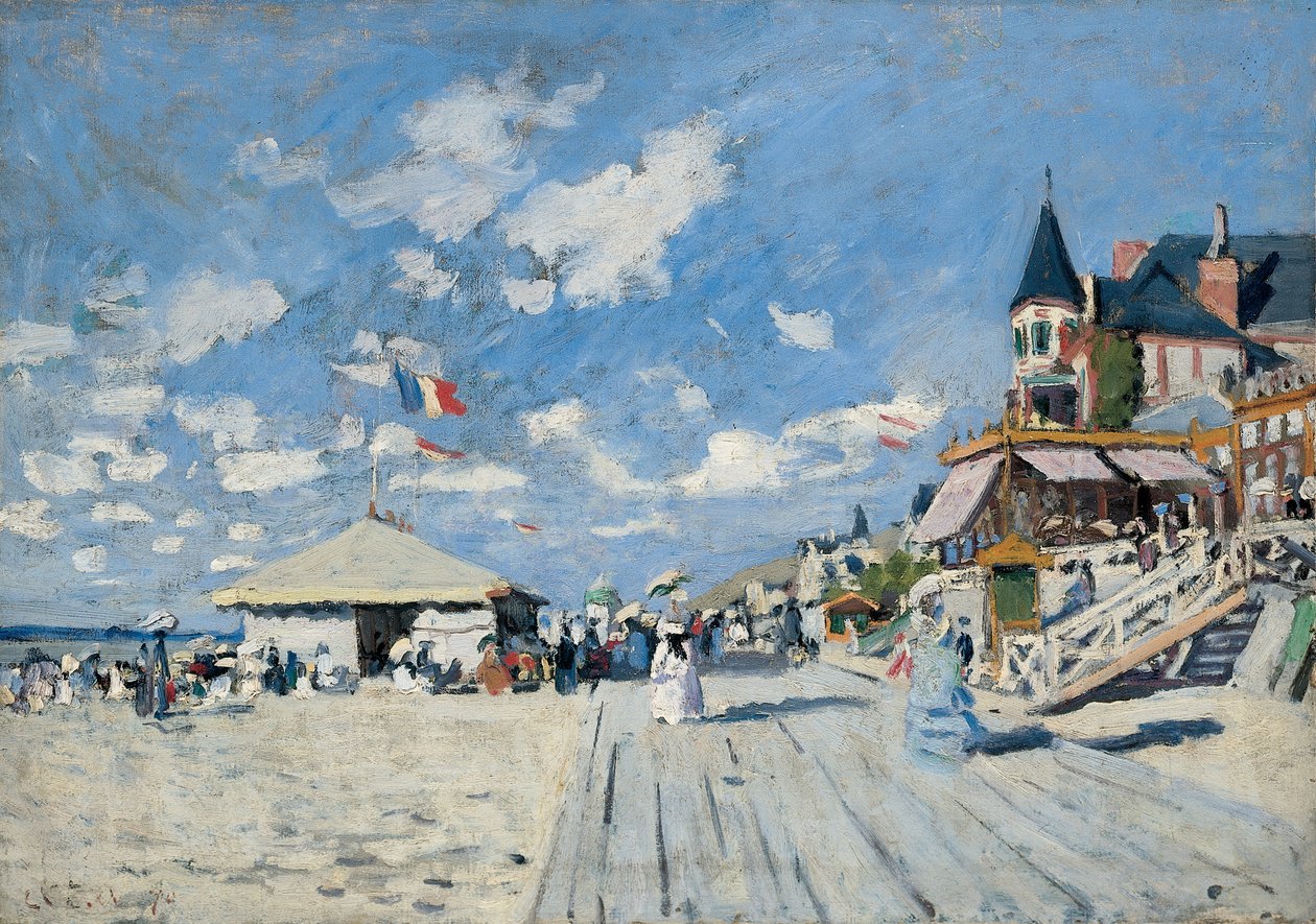 A sétány a Trouville-i strandon alkotó: Claude Monet